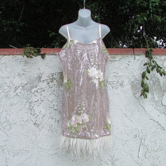 Laundry by Shelli Segal sequin dress in rose silver 14 - Picture 8 of 9